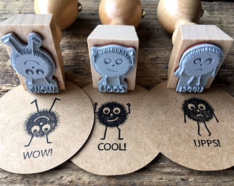 Teacher stamp set WOW COOL UPPS teacher stamp school stamp set primary school farewell teacher gift for teacher motivational stamp