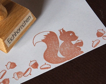Stempel Eichhörnchen, Motivstempel Eichkater, Stempel Wald Tier, Tierstempel Waldtier, Geschenk für Naturliebhaber