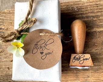 Stempel thank you Dankeschön, Hochzeit Stempel Danke mit Herz, Textstempel Vielen Dank, Geschenk für Englischlehrerin