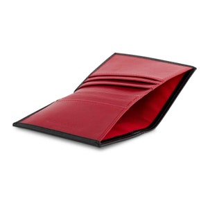 Premium Kartenportemonnaie mit Geldscheinen in Schwarz & Rot, Herren RFID-Kartenhalter, personalisierbar für Geburtstag Weihnachten für Ihn