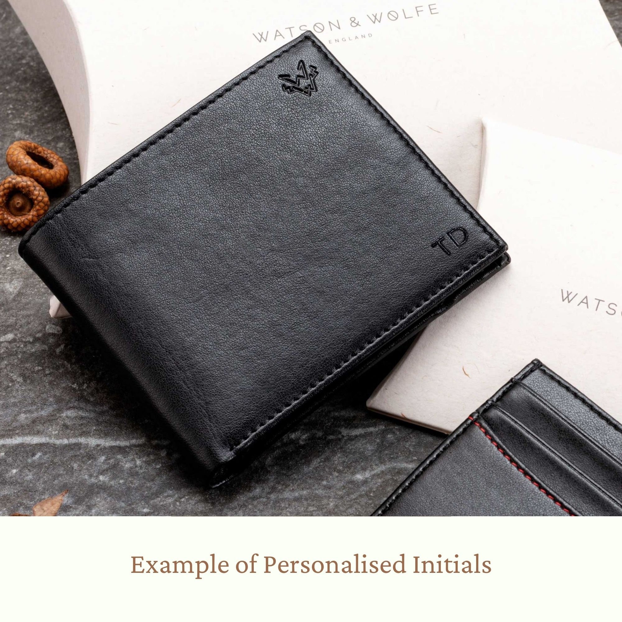 Luxury Mens Vegan Wallet in Black Personalised RFID Eco Non Etsy UK
