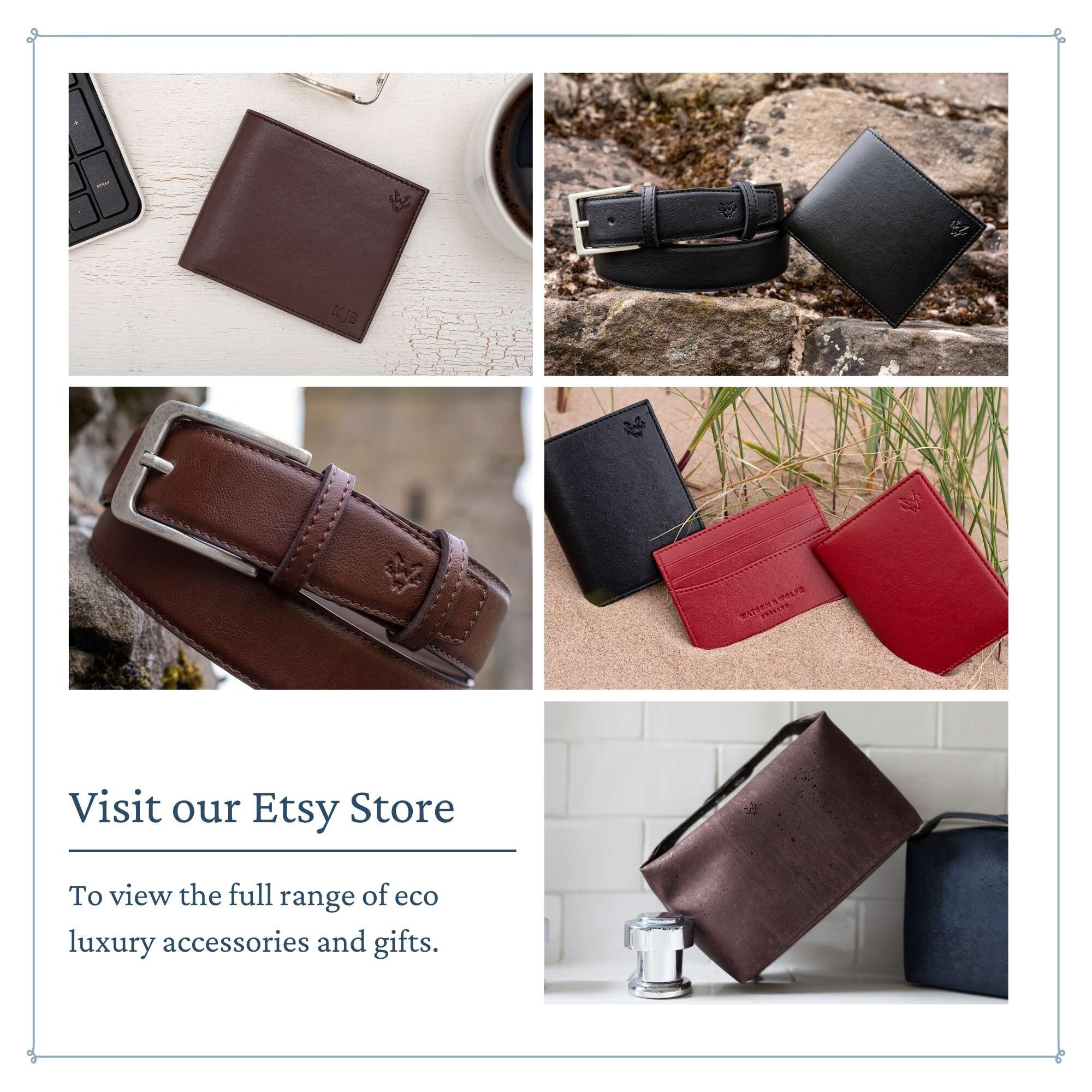 Mens Vegan Wallet in Brown Luxury RFID Nonleather Bifold Etsy UK