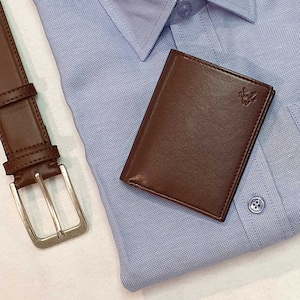 Tarjetero vegano de lujo para hombre en marrón, hecho a mano, personalizado, billetera con tarjeta RFID, regalo para cumpleaños, aniversario o Navidad para él