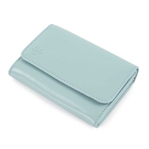 Portamonete piccolo, portafoglio personalizzato per monete con carta di credito in vetro marino - Portman Borsa vegana non in pelle per compleanno, regalo di Natale per lei