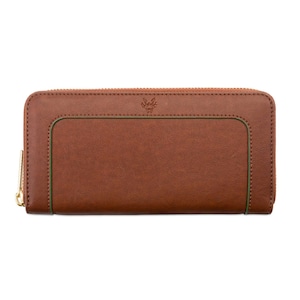 Wilton Large Ziped Women's Vegan Purse Wallet en Rust & Emerald, Handmade Eco Friendly Womens Purse Wallet, Cruelty Free Materials