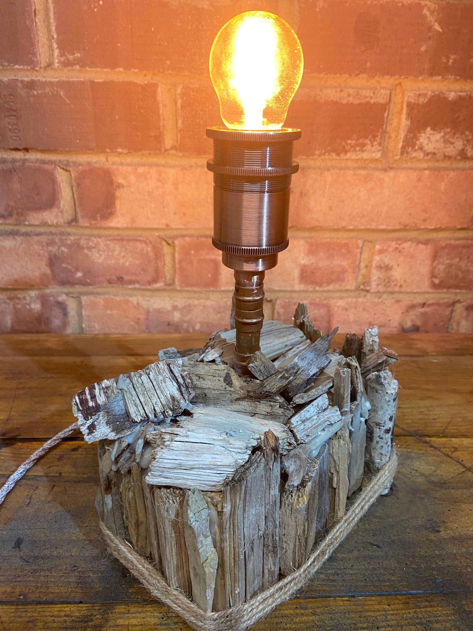 Driftwood Upcycled Lamp complete with Shade | Etsy