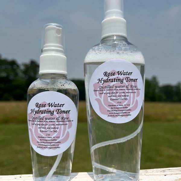 2 oz and 4 oz Rose Water Hydrating Toner