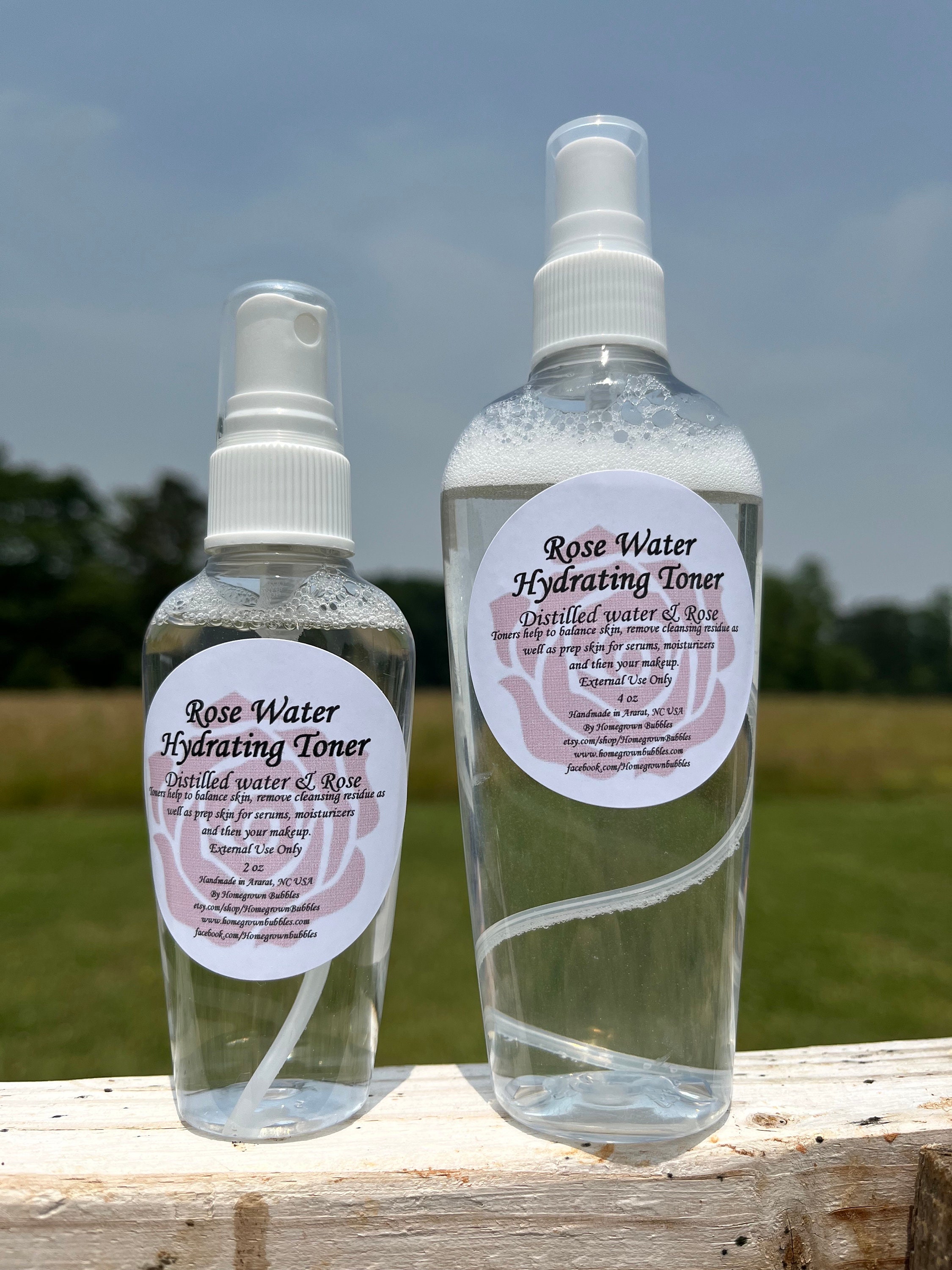 2 Oz and 4 Oz Rose Water Hydrating Toner