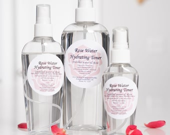 2oz, 4oz & 8oz. ROSE WATER TONER