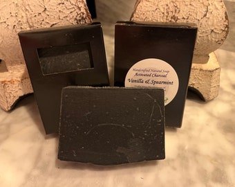 Spearmint Vanilla Activated Charcoal Cold Process Soap