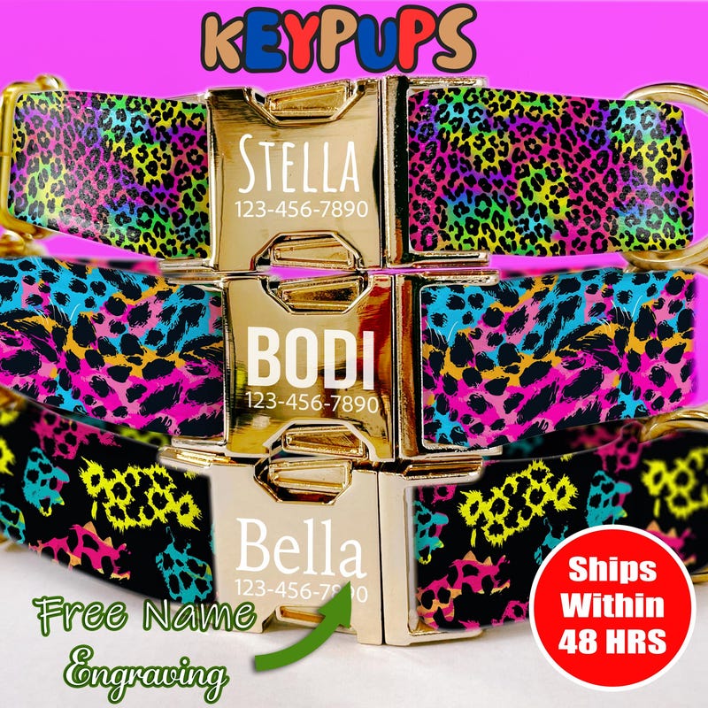 Leopard Dog Collar Sml