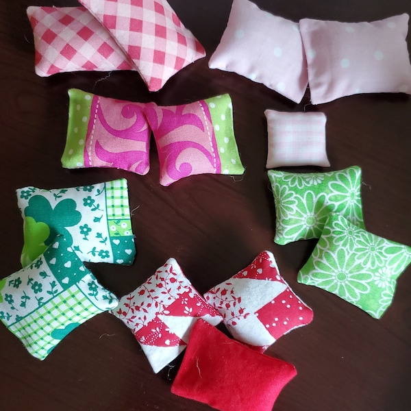 Dollhouse pillows,large selection of individual pillows, miniature 1/12 scale