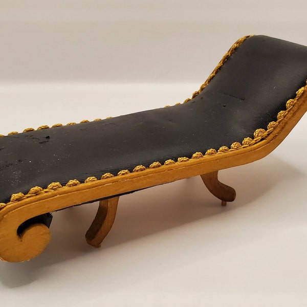 Vintage Miniature Chaise Lounge 1982 N.A.M.E. houseparty, signed and dated 1/12 scale