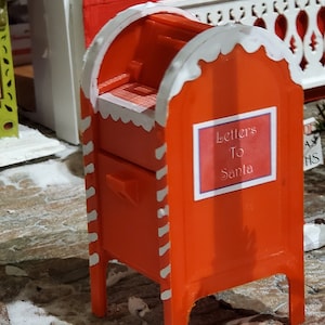 Santa Mailbox, 3D, 1/12 scale Miniature Dollhouse Letters To Santa Mailbox