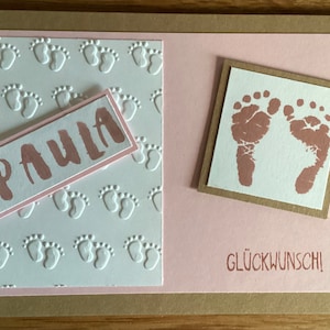 Personalisierte Karte, Babyfüßchen