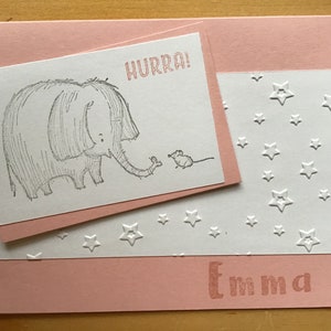 Personalisierte Karte zur Geburt eines Mädchens