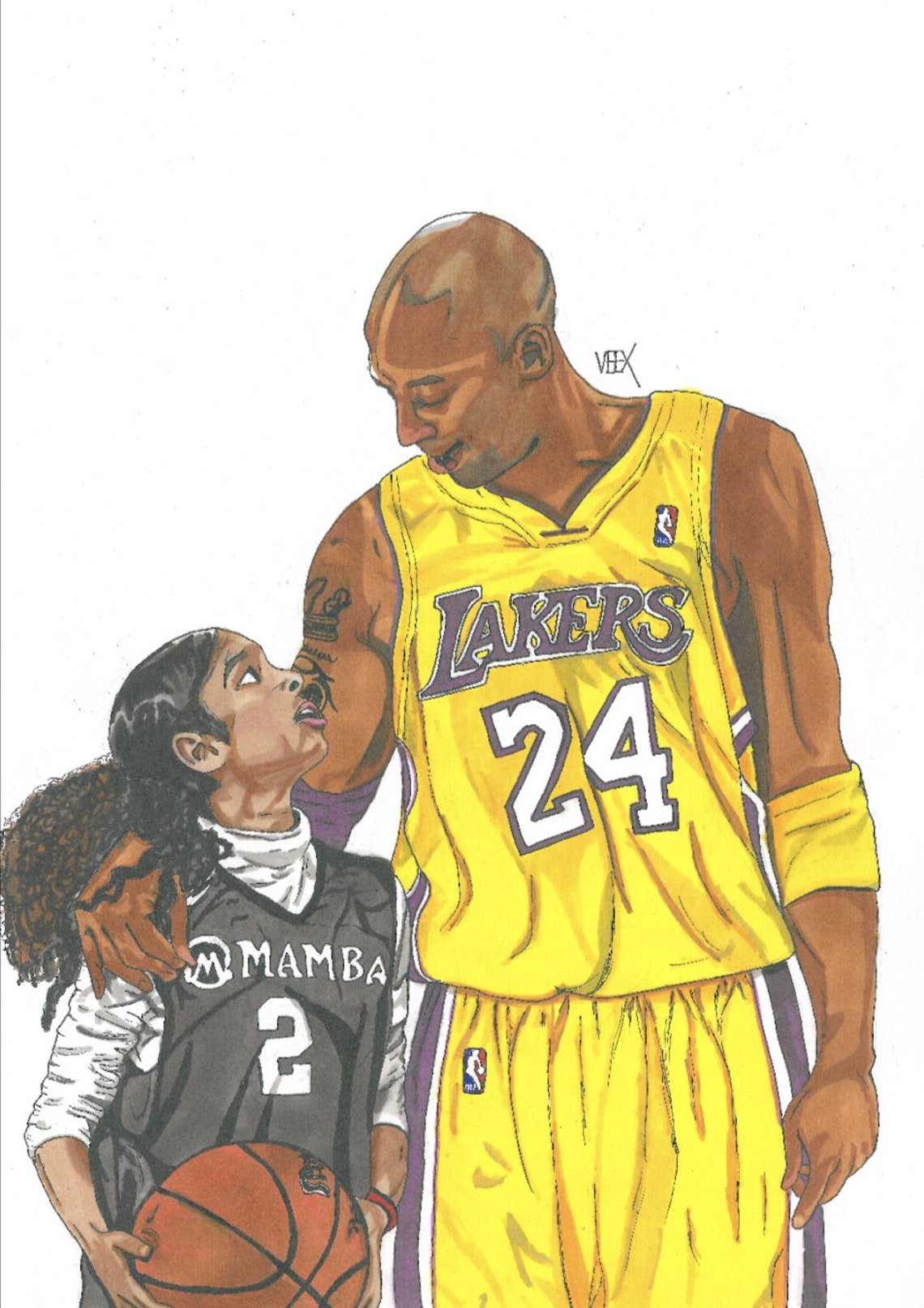 Print Kobe and Gigi Bryant - Etsy