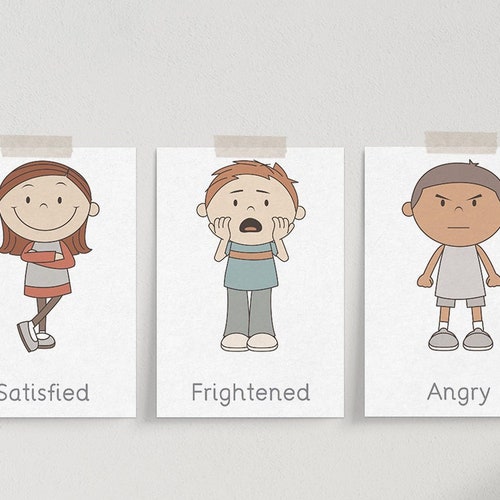 Emotions Flashcards Montessori Printable Learning Resources Etsy