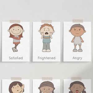 Emotions flashcards, Montessori material, Feelings for kids and toddlers, calm corner zdjęcie 5