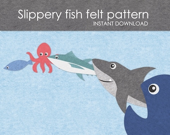 Slippery fish felt board PDF pattern | circle time | Board Song