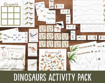 Dinosaur activity pack | homeschool printables for toddlers and preschoolers