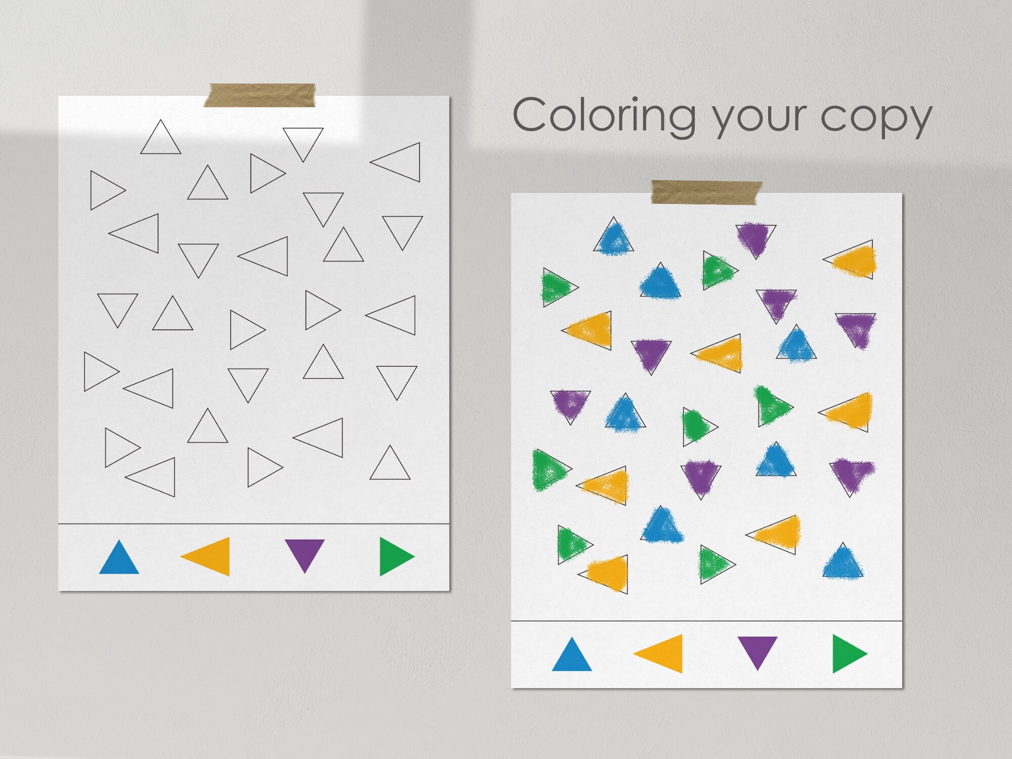 Coloring triangles | Etsy