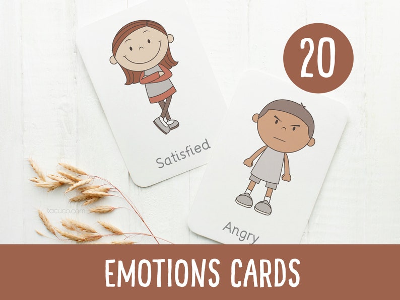 Emotions flashcards, Montessori material, Feelings for kids and toddlers, calm corner zdjęcie 1