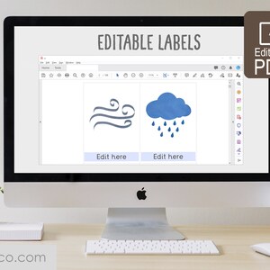 Weather Cards, Preschool Printable, Homeschool Activity, Montessori ...