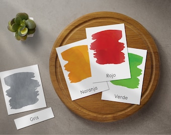 Spanish color cards | Montessori flashcards