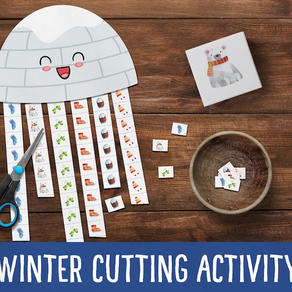 Winter cutting Strips | Scissor Strips activity | Cutting Strips | Winter activity