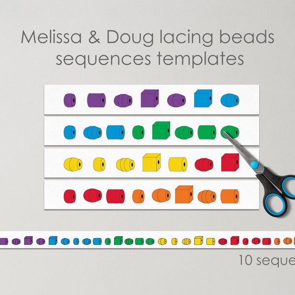 Melissa & Doug lacing beads sequences templates