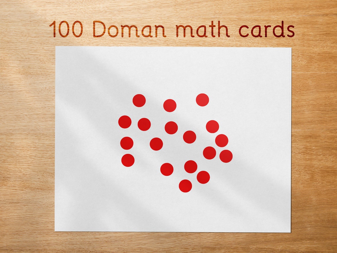 Red Dots Math Flashcards Glenn Doman PDF File Number Etsy