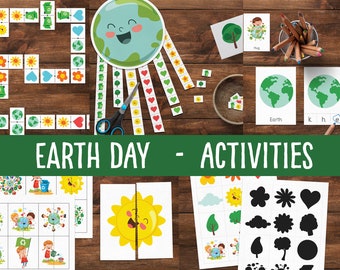 Earth Day activity pack, Preschool Printable, Homeschool activity, party games