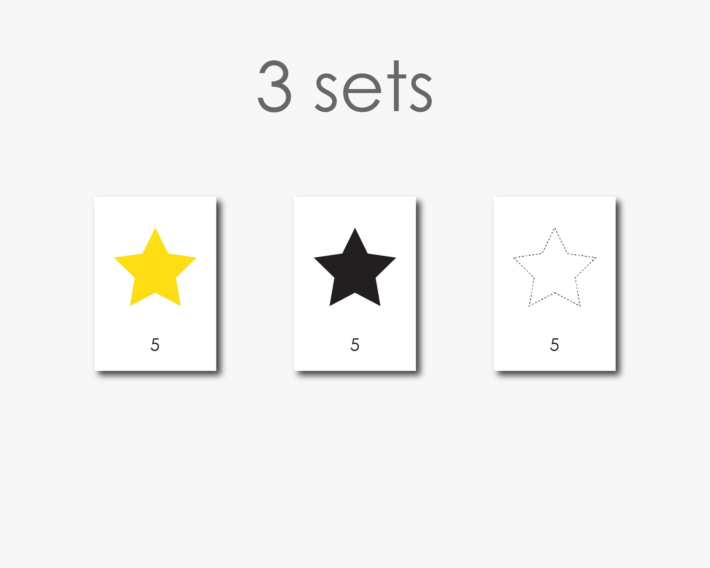 Stars flashcards Stars activity Counting tracing | Etsy
