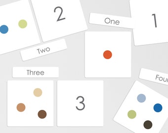 Number Cards | Flashcards | Minimalist dot cards | Preschool and Homeschool