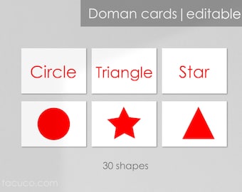 Doman Geometric Shapes Cards | PDF file | flashcards | Homeschool | Editable Multilingual PDF