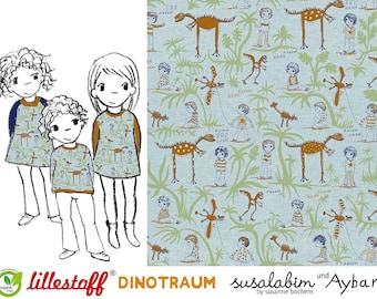 Jersey orgánico Dinotraum moteado de 50 cm, Lillestoff Susalabim