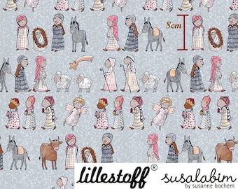 Retazo de 133 cm de tejido de algodón orgánico. De camino a la Navidad de Susalabim Lillestoff.