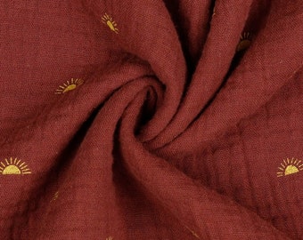 50cm Bio Baumwoll Musselin Sunshine rouge