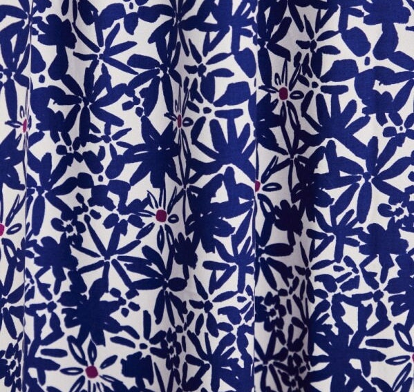 50 cm EcoVero Viscose Crepe Flowery cobalt blue mind the Maker