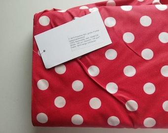 50cm Beschichtete Baumwolle Taschenstoff Punkte weiß rot C.Pauli Biobaumwolle