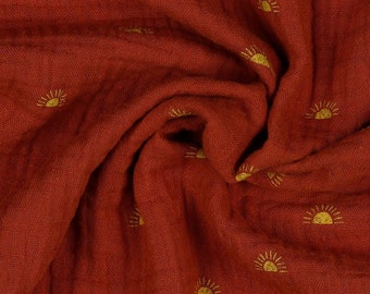 Bio Baumwoll Musselin Sunshine terracotta