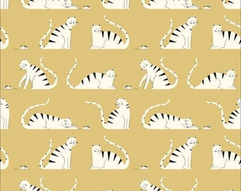 Organic cotton fabric Cats are playing Cats Cloud 9