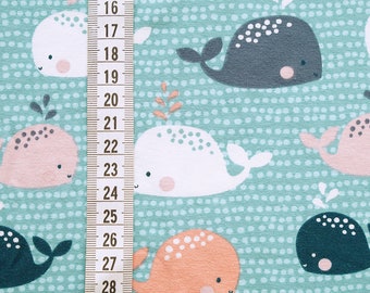 50 cm jersey orgánico bebé ballena tela tío