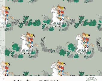 50cm Biojersey Pippi & Friends sea green Elvelyckan Design