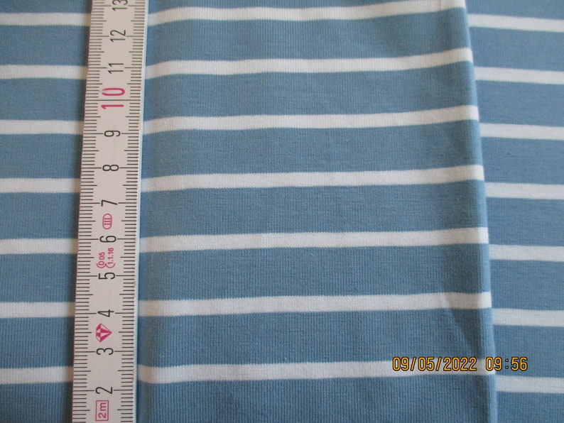 Organic jersey stripes block stripes stripes jeans blue blue medium blue image 1