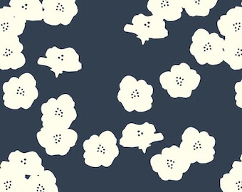 50 cm Gasa doble orgánica azul amapola, Birch Fabrics