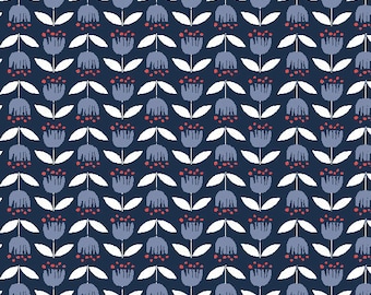 Bio Baumwoll Canvas Simple Life Blue Tulip Monaluna