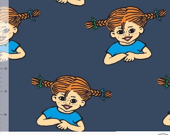 68 cm organic jersey Pippi Longstocking blue, Elvelyckan Design