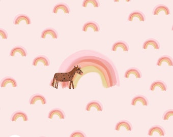 1m Biojersey Stoffpanel Rapport Regenbogenhorn Lillemo Lillestoff